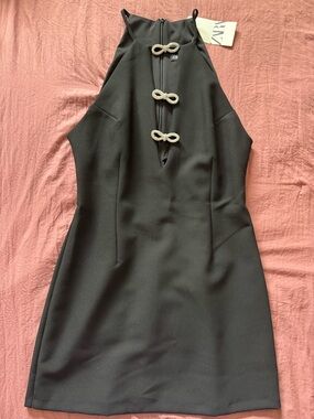 ZARA Black Halter Mini Dress